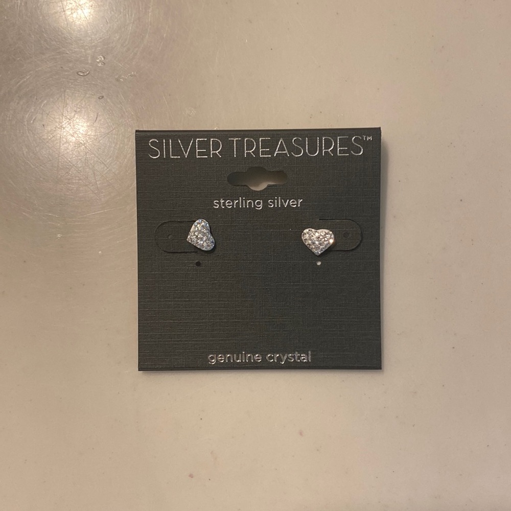 Heart Earrings! Never used, sterling silver!
